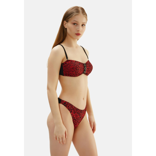 Eros Toparlayıcı Straplez Bikini Takım Desenli 2038ESBK 2038ESBK-DESENLİ