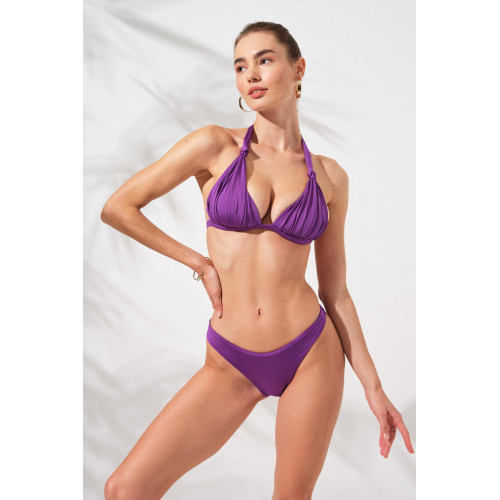 Pierre Cardin Dudi Kaplı Üçgen Bikini Takım Mor 231224 231224-MOR