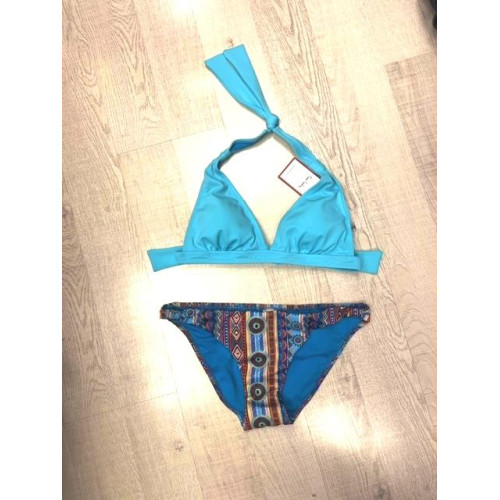 Pierre Cardin Yeni Sezon Uzun Üçgen Bikini Takım Mavi Desenli 227280 227280-DESENLİ