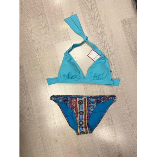 Pierre Cardin Yeni Sezon Uzun Üçgen Bikini Takım Mavi Desenli 227280 227280-DESENLİ